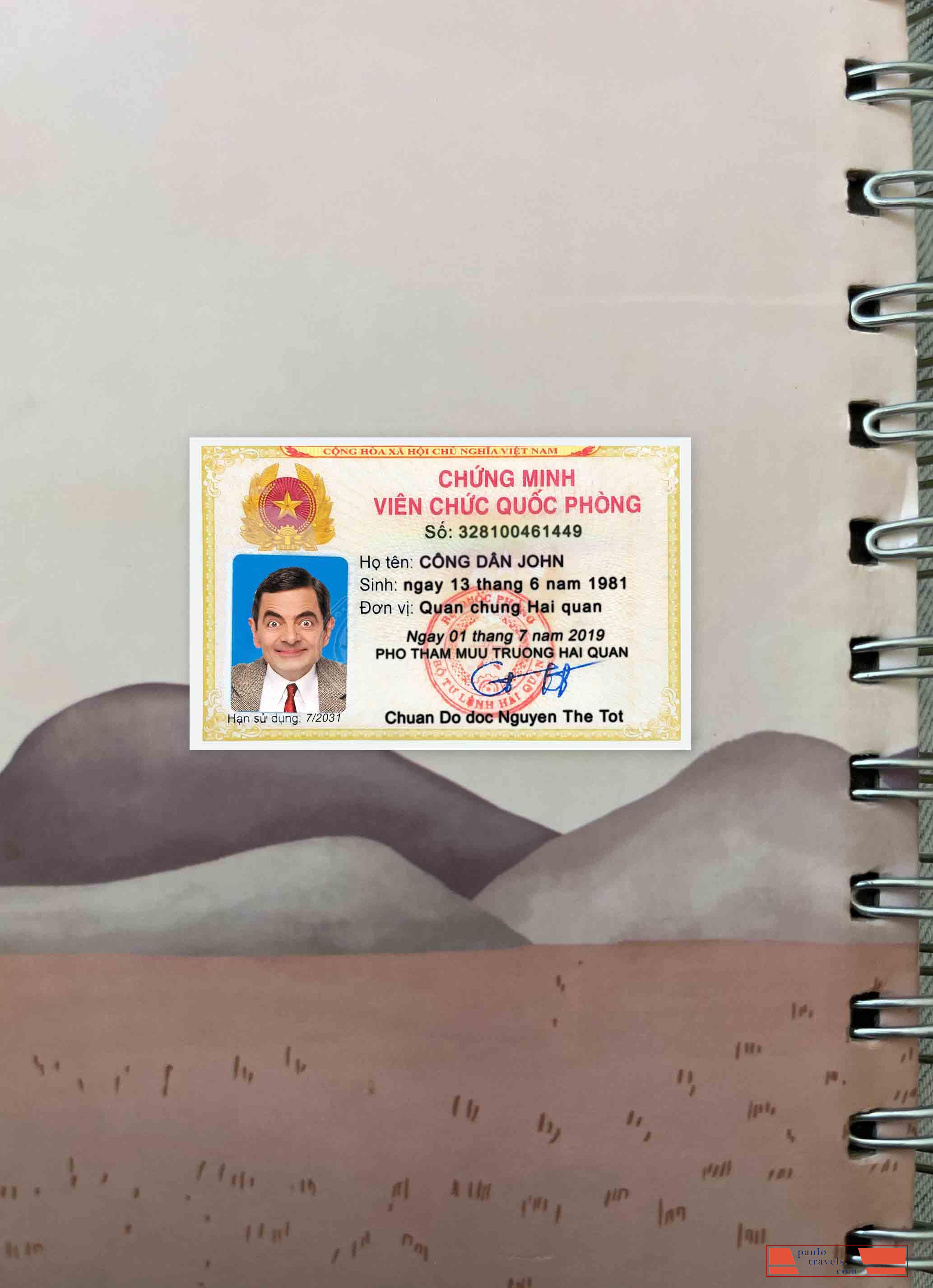 Vietnam ID card version 3 photolook FRONT PSD template